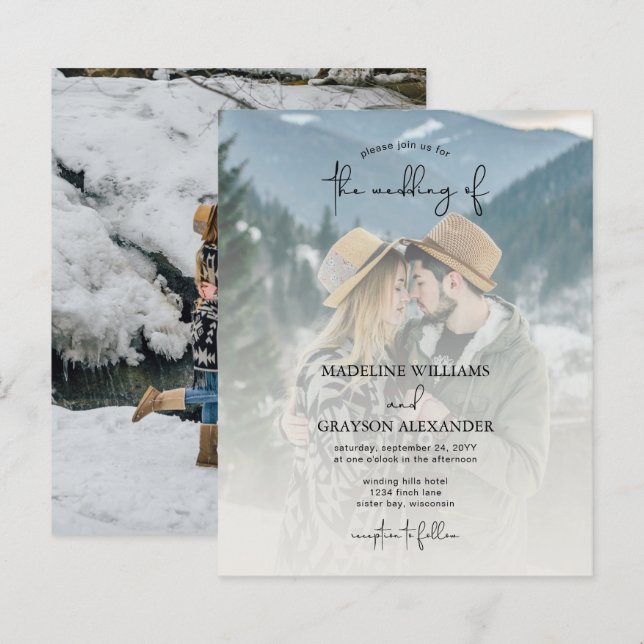 Lámina PRESUPUESTO Moderno y elegante guión Dos Bodas de  (Anverso / Reverso)