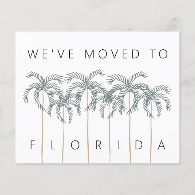 Lámina Presupuesto Mover a Florida Palm Trees Nueva Tarje (Anverso)