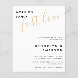 Lámina Presupuesto Nada Fancy Ama La Invitación A La Boda