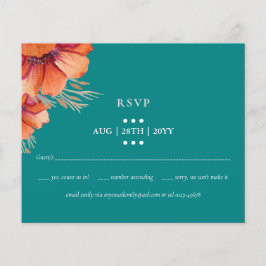 Lámina PRESUPUESTO Naranja Verde azulado Boda Floral RSVP