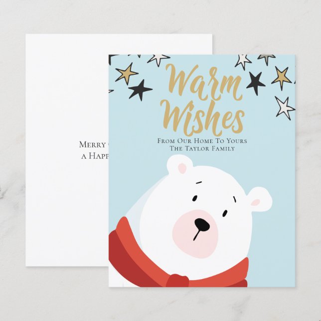 Lámina PRESUPUESTO Navidades de oso polar personalizado (Anverso / Reverso)