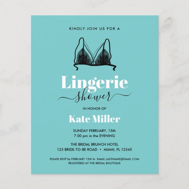 Lámina PRESUPUESTO Negro Aqua Ooh La Lingerie Bridal SHOW (Anverso)
