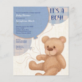 Lámina PRESUPUESTO Niños azules Teddy Bear Invitación Bab