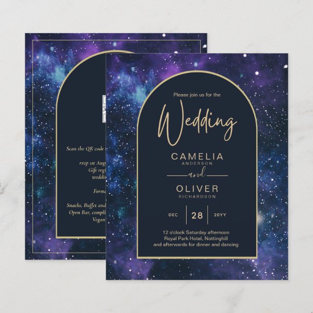 Lámina PRESUPUESTO Noche estrellada Morado Boda Azul INVI (Anverso / Reverso)
