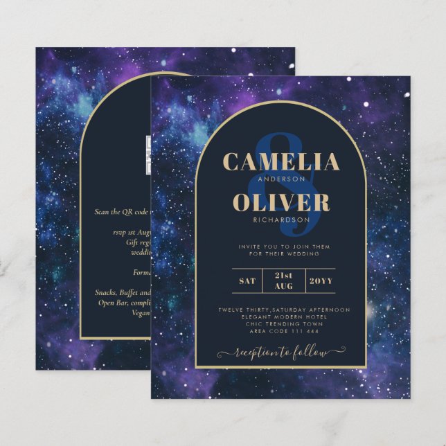 Lámina PRESUPUESTO Noche estrellada Morado Boda Azul INVI (Anverso / Reverso)