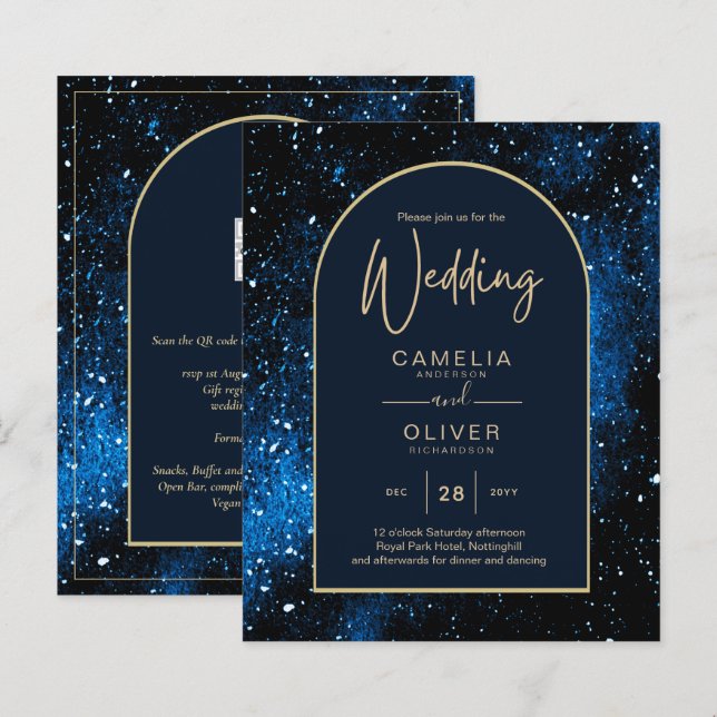 Lámina PRESUPUESTO Nocturno Nocturna InVITACIÓN DE Boda D (Anverso / Reverso)