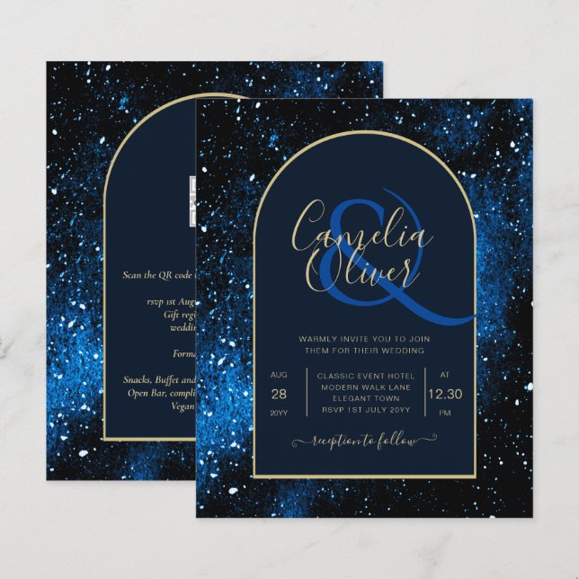 Lámina PRESUPUESTO Nocturno Nocturna InVITACIÓN DE Boda D (Anverso / Reverso)