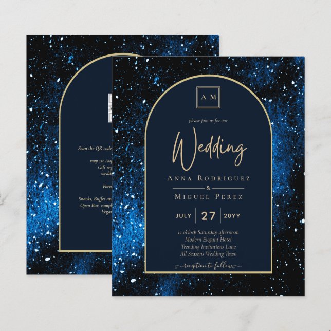 Lámina PRESUPUESTO Nocturno Nocturna InVITACIÓN DE Boda D (Anverso / Reverso)