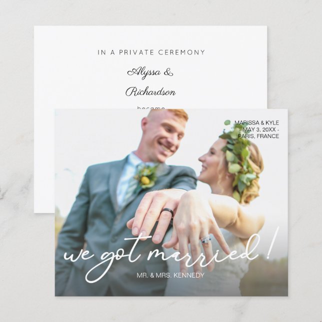 Lámina Presupuesto Nos Casamos De Invitación De Boda De F (Anverso / Reverso)