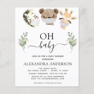 Lámina Presupuesto Oh Baby Shower Woodland Eucalyptus