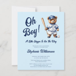 Lámina Presupuesto Oh Boy Baseball Baby Shower Cuear Bear