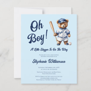 Lámina Presupuesto Oh Boy Baseball Baby Shower Cuear Bear