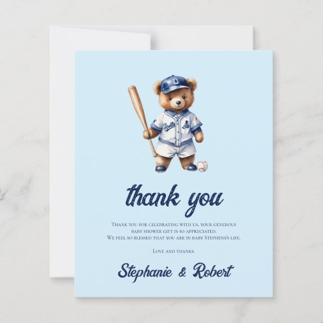 Lámina Presupuesto Oh Boy Baseball Baby Shower Gracias (Anverso)