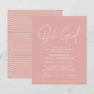 Lámina presupuesto oh chica guión de ducha bebé rosa