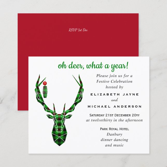 Lámina Presupuesto Oh DEER qué año invitan los Navidades  (Anverso / Reverso)