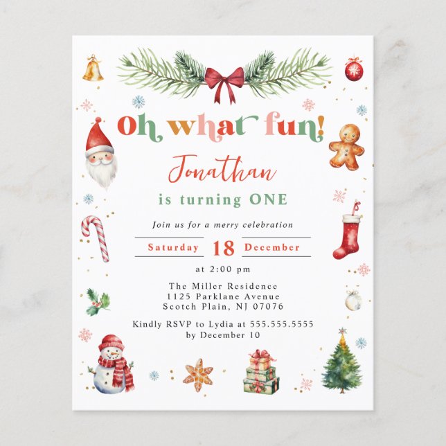 Lámina Presupuesto Oh Qué Divertido Primer Navidades Día  (Anverso)