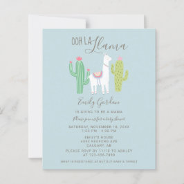 Lámina Presupuesto Ooh La Llama Baby Shower lindo azul y 