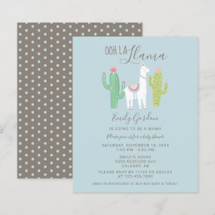 Lámina Presupuesto Ooh La Llama Baby Shower lindo azul y