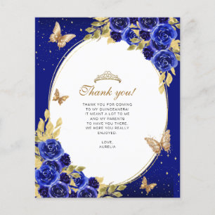 Lámina PRESUPUESTO Oro Mariposa Azul Real Quinceañera Fot