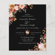 Presupuesto Otoño Floral Negro Boda