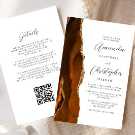 Lámina Presupuesto Óxido Oro Ágata Código QR Boda