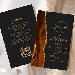 Lámina Presupuesto Óxido Oro Ágata Código QR Oscuro Boda