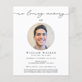 Lámina Presupuesto Para El Funeral De La Foto De La Memor