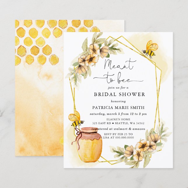 Lámina Presupuesto Para Ser Ducha De Novias Florales De H (Anverso / Reverso)
