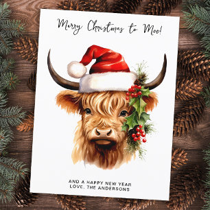 Lámina Presupuesto para vacas de Highland Feliz Navidad a