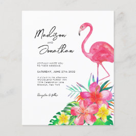 Lámina PRESUPUESTO Paraíso tropical floral Flamingo Boda