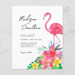 Lámina PRESUPUESTO Paraíso tropical floral Flamingo Boda