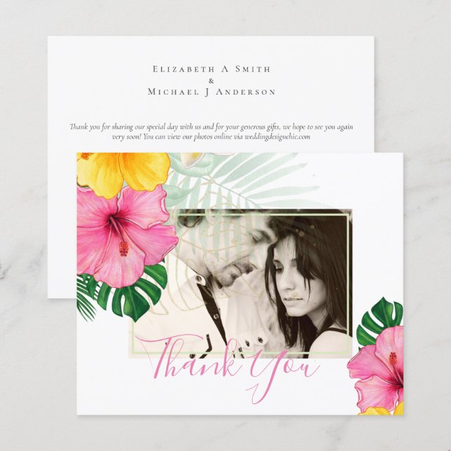 Lámina PRESUPUESTO Paraíso Tropical Playa Boda Florales (Anverso / Reverso)