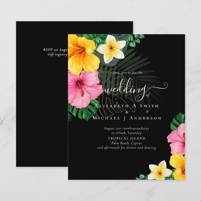 Lámina PRESUPUESTO Paraíso Tropical Playa Boda Florales (Anverso / Reverso)