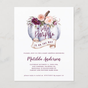 Lámina presupuesto Pequeña calabaza caída bebé ducha invi