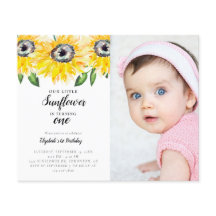 Presupuesto Pequeño Girasol Primer Cumpleaños Una 