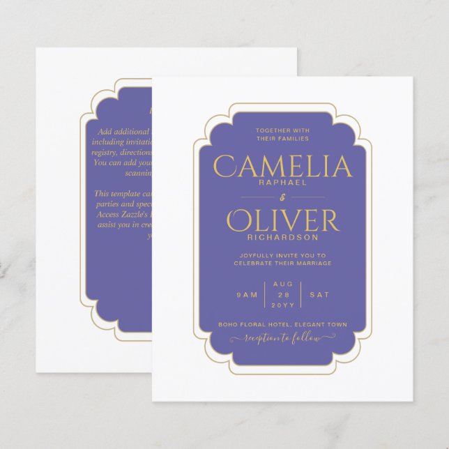 Lámina PRESUPUESTO Peri Purple Gold MONOCHROME Boda (Anverso / Reverso)