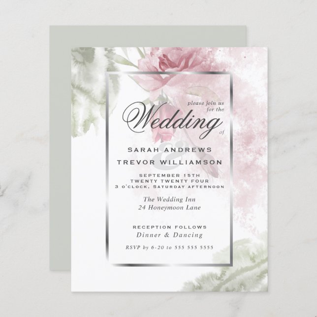 Lámina Presupuesto pero bellas rosas rusas rusas rosadas (Anverso / Reverso)