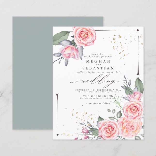 Lámina Presupuesto pero bellas rosas rusas rusas rosadas (Anverso / Reverso)