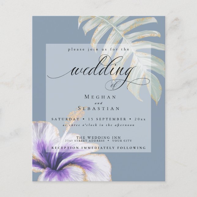 Lámina Presupuesto Pero Hermoso Boda Violet Hibiscus (Anverso)