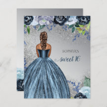 Presupuesto Plata Azul Vestido dulce 16 cumpleaños