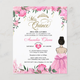 Lámina PRESUPUESTO Princesa Floral Rosa Mis Quince Quince
