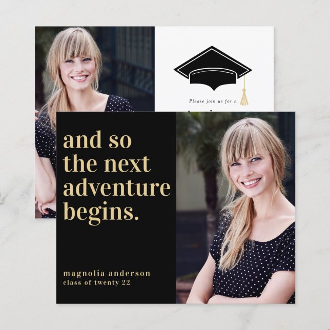 Lámina PRESUPUESTO Próxima Aventura Graduación Invitación (Anverso / Reverso)