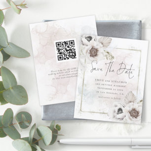 Lámina Presupuesto QR Boda de acuarela floral Guardar la