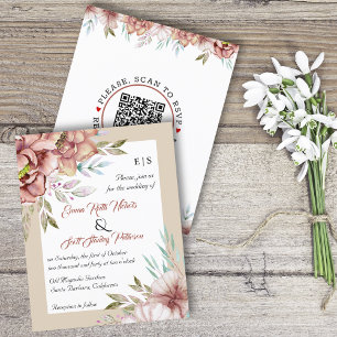 Lámina PRESUPUESTO QR código flores invitación a la boda