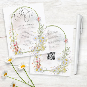 Lámina Presupuesto Que Hacemos Daisies Arch QR Invitación