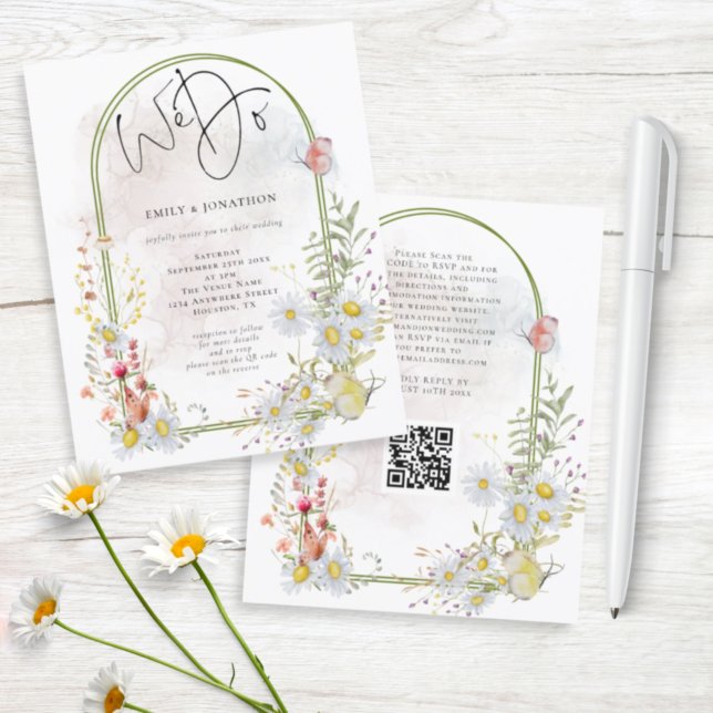 Lámina Presupuesto Que Hacemos Daisies Arch QR Invitación (Subido por el creador)