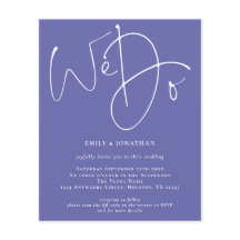 Presupuesto que hacemos invitación de boda QR azul