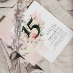 Lámina Presupuesto Quinceanera 15º cumpleaños Invitación<br><div class="desc">Agradables invitaciones modernas y elegantes a la fiesta de cumpleaños de Quinceañera Mis Quince Anos. Rústico floral de olivo verde y flores doradas subió con un diseño de trajes de oro falso. La plantilla que se puede editar fácilmente y el texto reemplazado con sus propios detalles haciendo clic en el...</div>