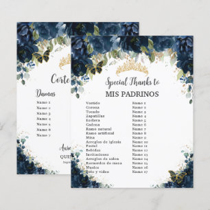 Lámina Presupuesto Quinceañera 15 Padrinos Florales de Ma