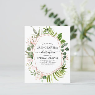 Lámina Presupuesto Quinceanera Eucalyptus Rosa Geométrica